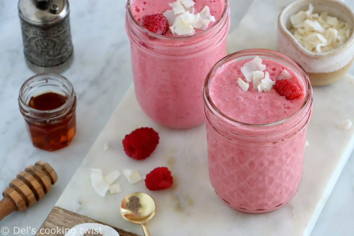 Quick Raspberry Coconut Smoothie: Hidden Greens & Gut Health